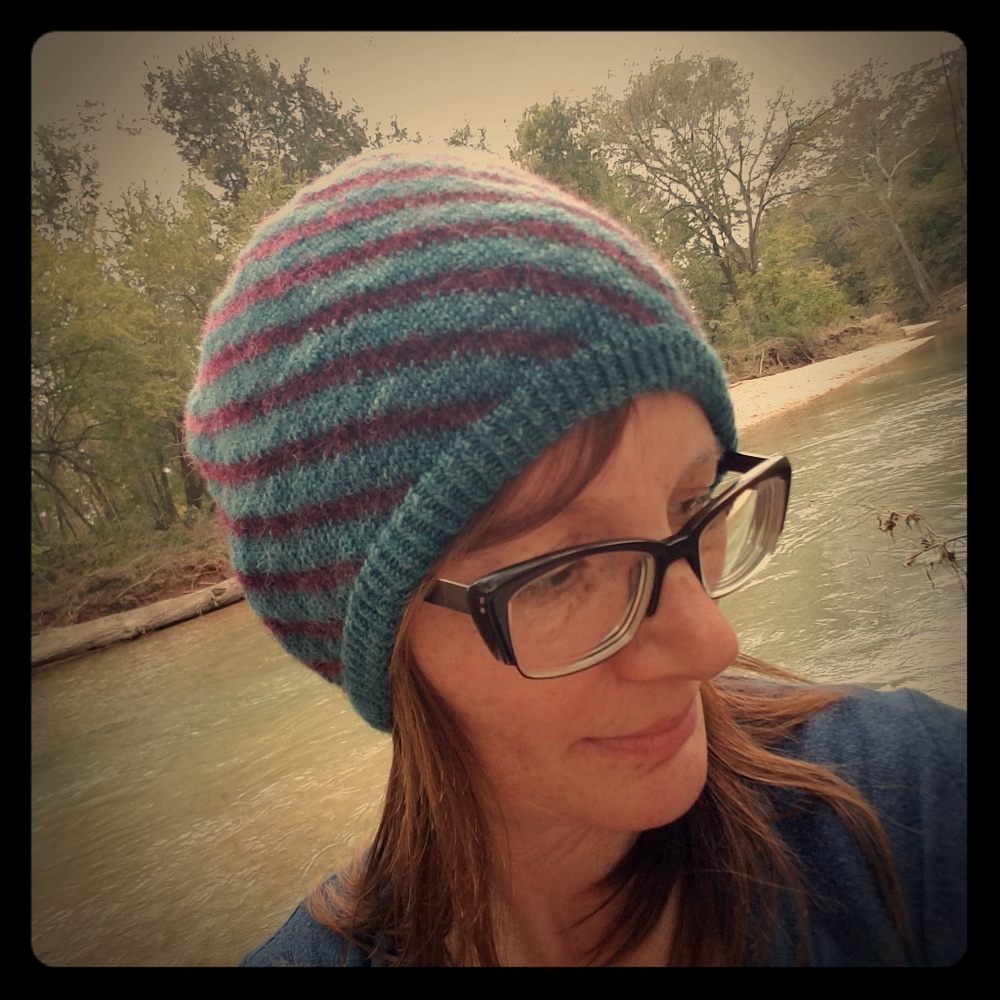 Handknit Hat with Spirals - Picture 1 of 4